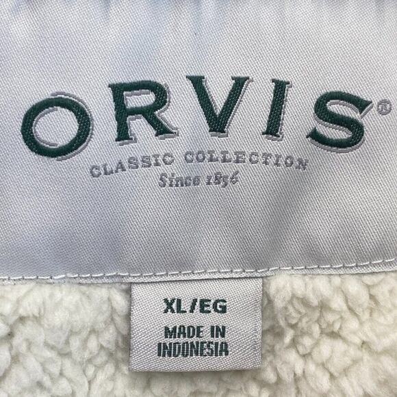 Orvis Sweatshirt Mens Extra Large Black Pullover 1/4 Zip Pockets Lined - Picture 2 of 11